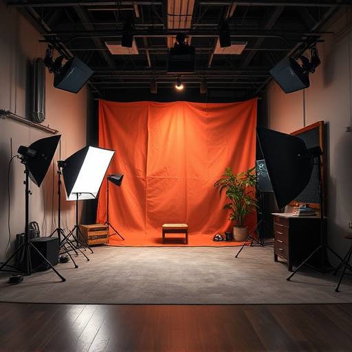 다양한 배경과 조명을 갖춘 스튜디오 공간