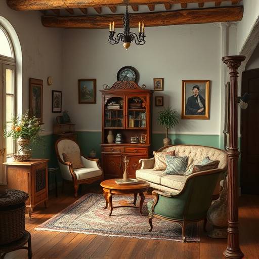 빈티지한 가구와 소품으로 꾸며진 엔틱 룸 스튜디오